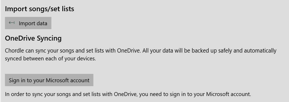 Screenshot of the Data Syncing panel.