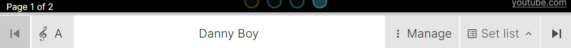 Set list paginated mode song controls