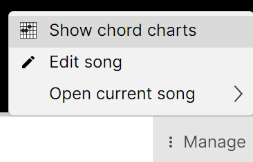 Simplified Manage menu