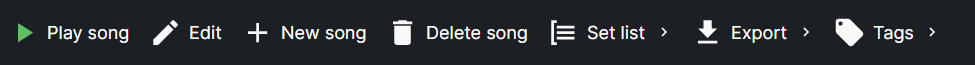 The song library toolbar